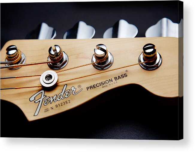 Bass Guitar Acrylic Print featuring the photograph Headstock II by Peter Tellone