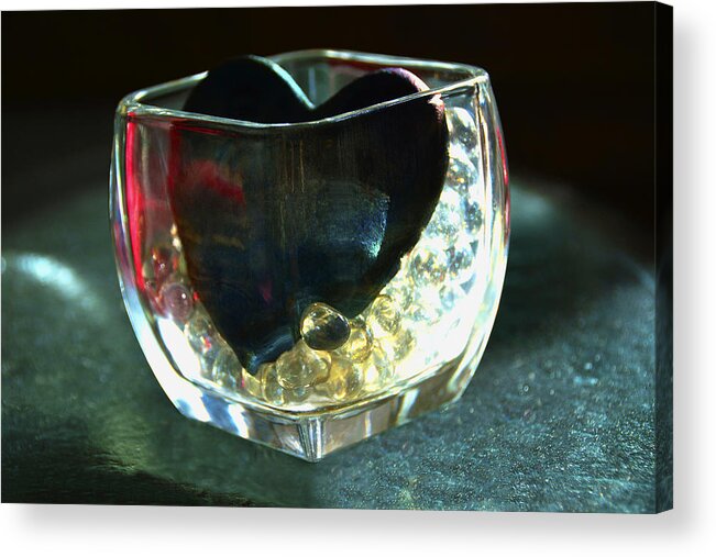 Heart Acrylic Print featuring the photograph Heart of Glass #3 by Renee Anderson