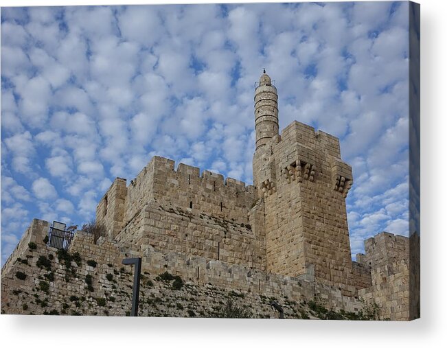 Jerusalem Acrylic Print featuring the photograph Heavenly dialog in Jerusalem by Rita Adams
