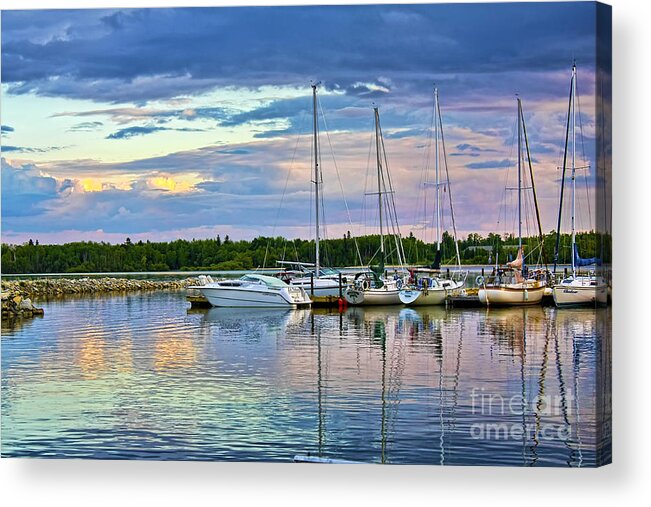 Boats Acrylic Print featuring the photograph Hecla Island Boats II by Teresa Zieba