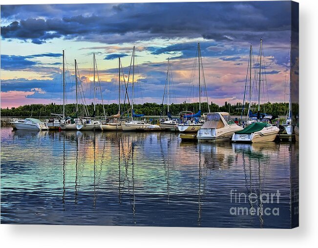 Boats Acrylic Print featuring the photograph Hecla Island Boats by Teresa Zieba