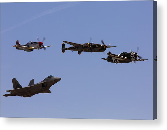 Heritage Flight Acrylic Print featuring the photograph Heritage Flight of Four by John Daly