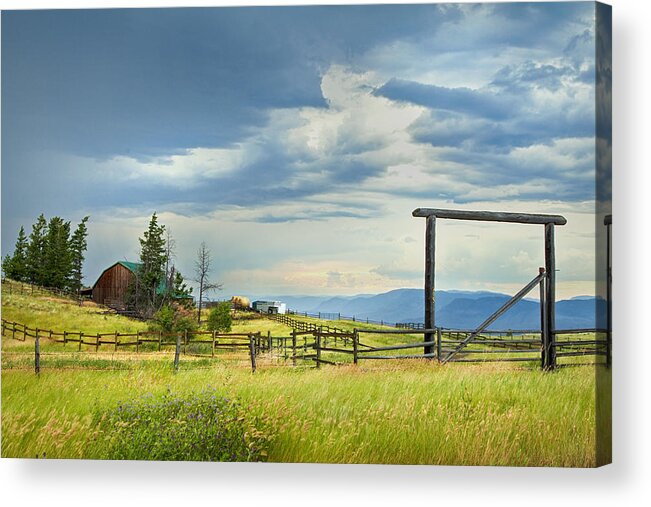 British Columbia Acrylic Print featuring the photograph High Country Farm by Theresa Tahara