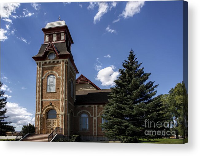 Randolph Utah Acrylic Print featuring the photograph Historic Church in Randolph Utah by Richard Lynch