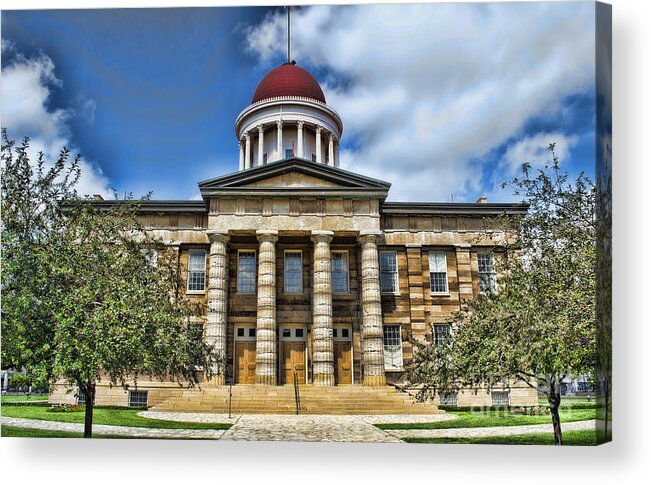 Springfield Illinois Acrylic Print featuring the photograph History - Illinois Old Capitol Building3 - Luther Fine Art by Luther Fine Art
