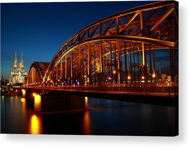 Horizontal Acrylic Print featuring the photograph Hohenzollern Bridge by Mihai Andritoiu