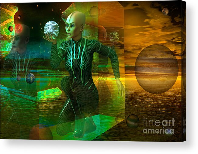 Hologram Acrylic Print featuring the digital art Holographic Universe by Shadowlea Is