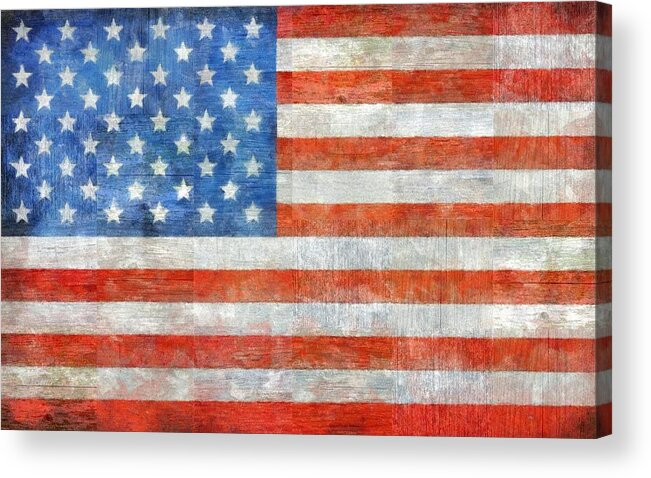 Flag Acrylic Print featuring the painting Homeland by Michelle Calkins