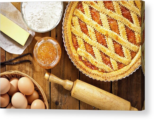Breakfast Acrylic Print featuring the photograph Homemade Italian Crostata With by Fcafotodigital