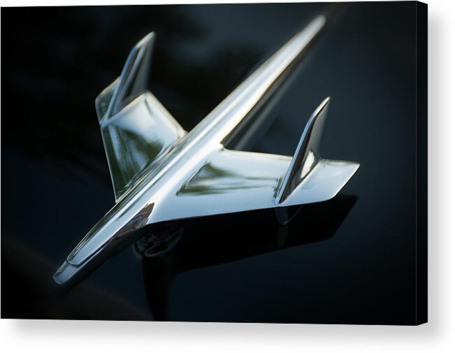 Chrome Acrylic Print featuring the photograph Hood Ornament by Bud Simpson