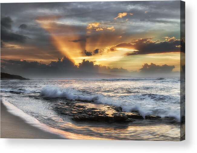 Maui Acrylic Print featuring the photograph Ho'okipa Sunset by Chuck Jason