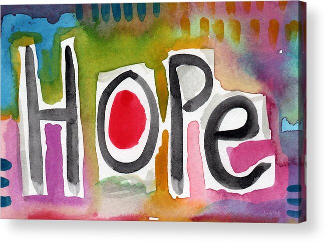 Hope Acrylic Print featuring the painting Hope- colorful abstract painting by Linda Woods