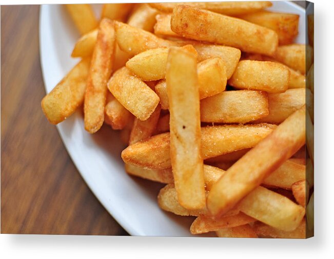 Unhealthy Eating Acrylic Print featuring the photograph Hot chips fresh by This is a Lukerative Image