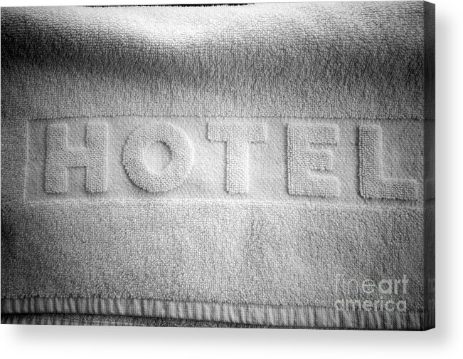 Accommodation Acrylic Print featuring the photograph Hotel towel by Michal Bednarek