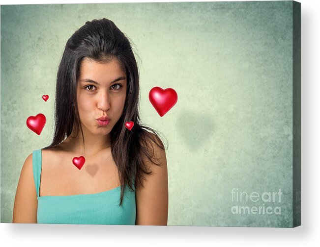 Hearts Acrylic Print featuring the photograph Hovering Hearts by Carlos Caetano