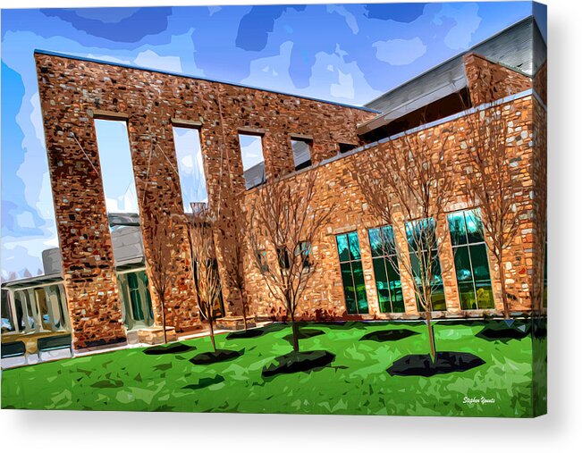 Howard County Library Acrylic Print featuring the digital art Howard County Library - Miller Branch by Stephen Younts