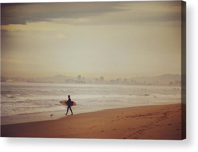 Surf Acrylic Print featuring the photograph Huntington Beach Surfer by Hal Bowles