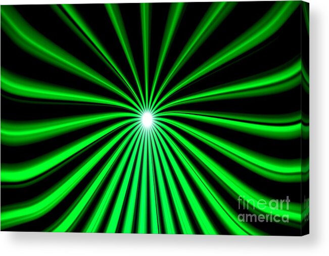 Hyperspace Acrylic Print featuring the painting Hyperspace Green Landscape by Pet Serrano