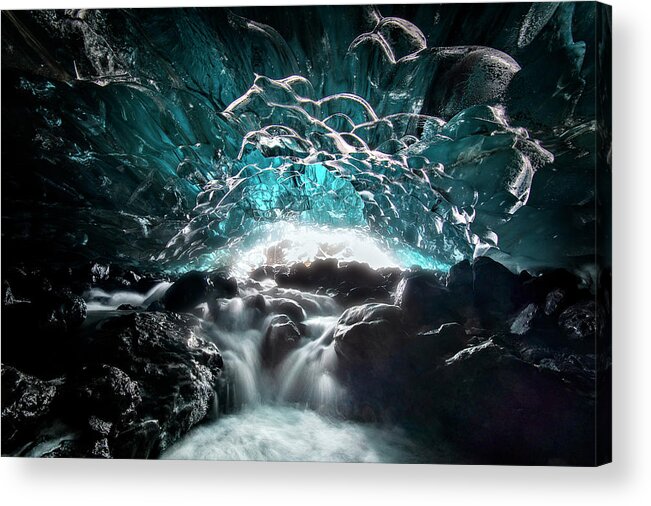 Ice Acrylic Print featuring the photograph Ice Cave by Hua Zhu
