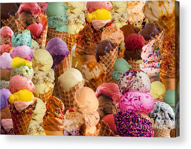 Abstract Acrylic Print featuring the digital art Ice Cream Crazy by MGL Meiklejohn Graphics Licensing