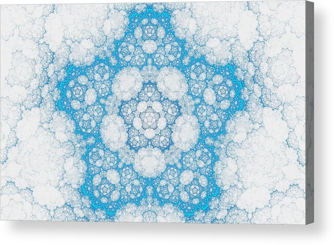 Fractal Acrylic Print featuring the digital art Ice Crystals by Gary Blackman