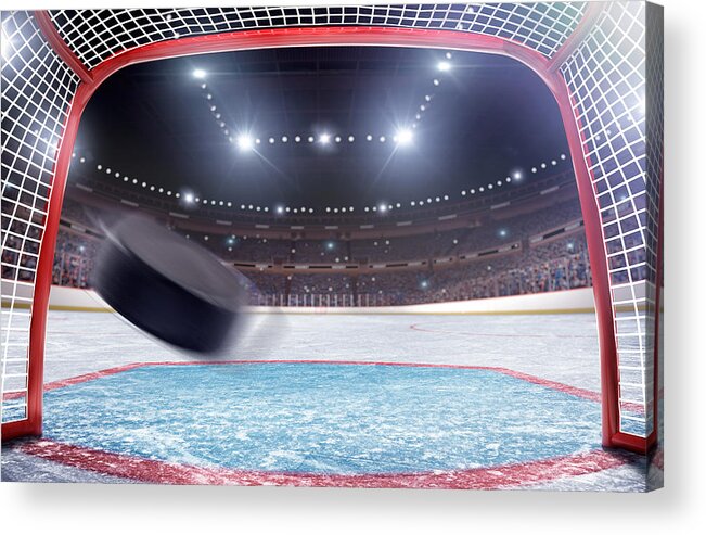 National Hockey League Acrylic Print featuring the photograph Ice Hockey Goal by Dmytro Aksonov