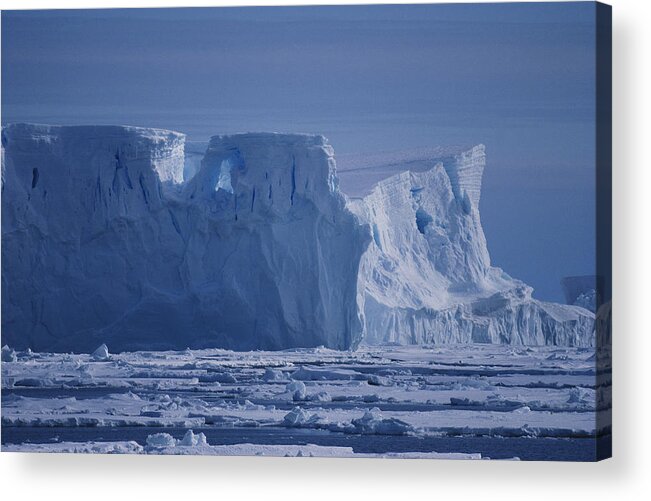 Antarctic Acrylic Print featuring the photograph Iceberg And Sea Ice by A.b. Joyce