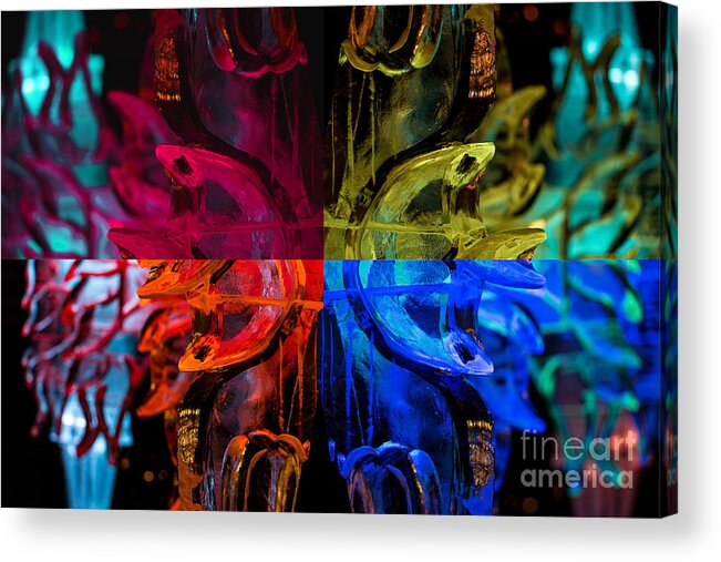 Ice Sculptures Acrylic Print featuring the photograph Icicle Mosaic by Franz Zarda