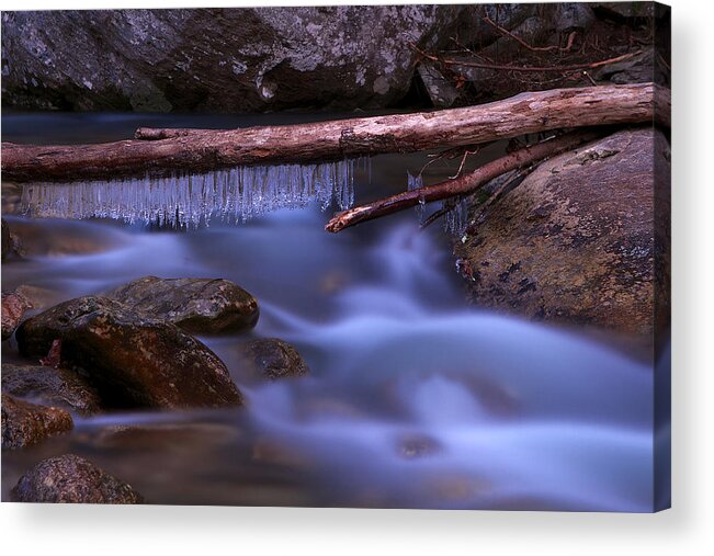 Smsp Acrylic Print featuring the photograph Icicles on the River by Mark Steven Houser