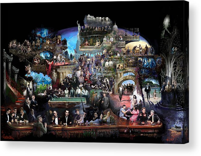 Icones Of History And Entertainment Acrylic Print featuring the mixed media Icons Of History And Entertainment by Ylli Haruni