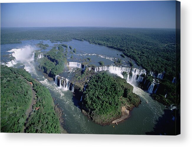 Feb0514 Acrylic Print featuring the photograph Iguacu Falls Aerial View Brazil by Konrad Wothe
