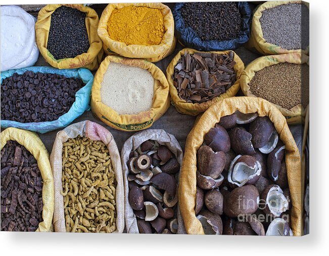 Indian Acrylic Print featuring the photograph Indian spice market by Tim Gainey