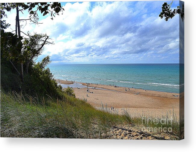 Indiana Dunes Acrylic Print featuring the photograph Indiana Dunes Beachscape by Amy Lucid