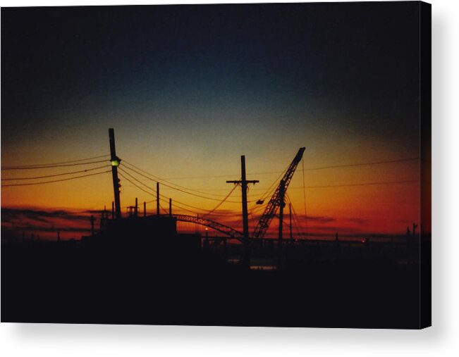 Sunset Acrylic Print featuring the photograph Industrial Sunset by Glenn Scano
