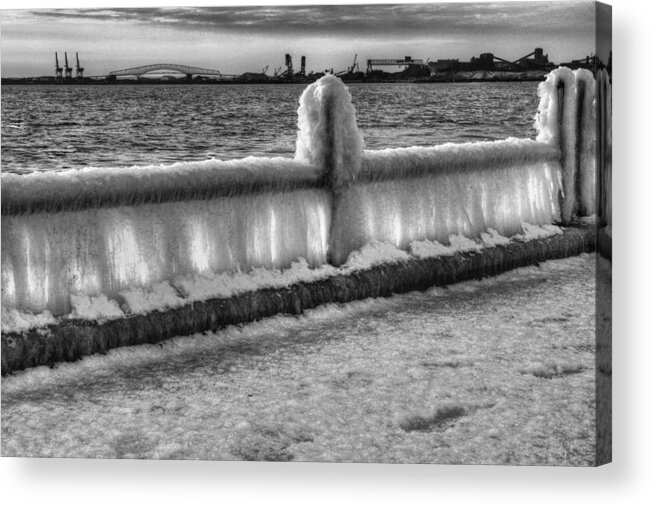 Baltimore Acrylic Print featuring the photograph Industrial Winter BW by JC Findley