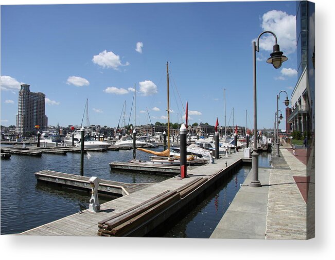 Inner Haror Acrylic Print featuring the photograph Inner Harbor - Baltimore MD by Christiane Schulze Art And Photography