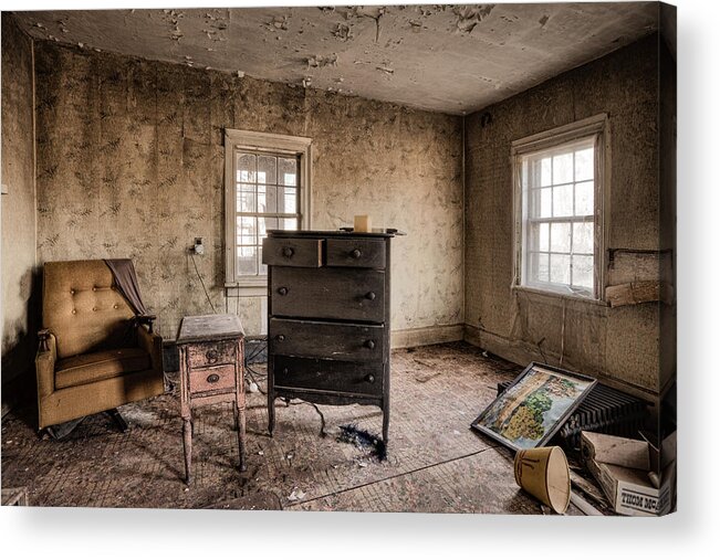 Life Acrylic Print featuring the photograph Inside Abandoned House photos - Old room - Life long gone by Gary Heller