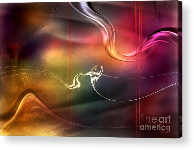 Floating Acrylic Print featuring the digital art Inside the color symphony by Johnny Hildingsson