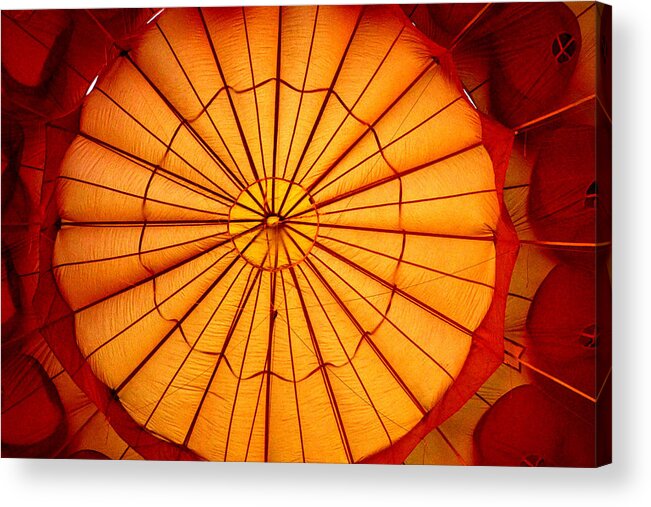 Hot Air Balloon Acrylic Print featuring the photograph Inside the Red Baloon by Nadalyn Larsen