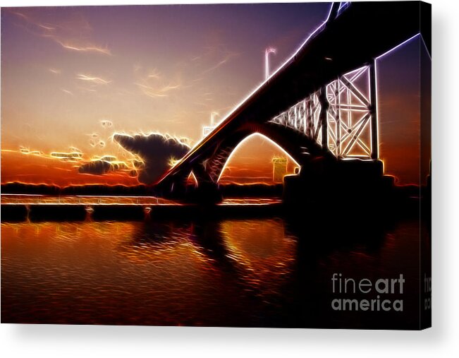 Sunsets Acrylic Print featuring the photograph International Peace Bridge by Darleen Stry