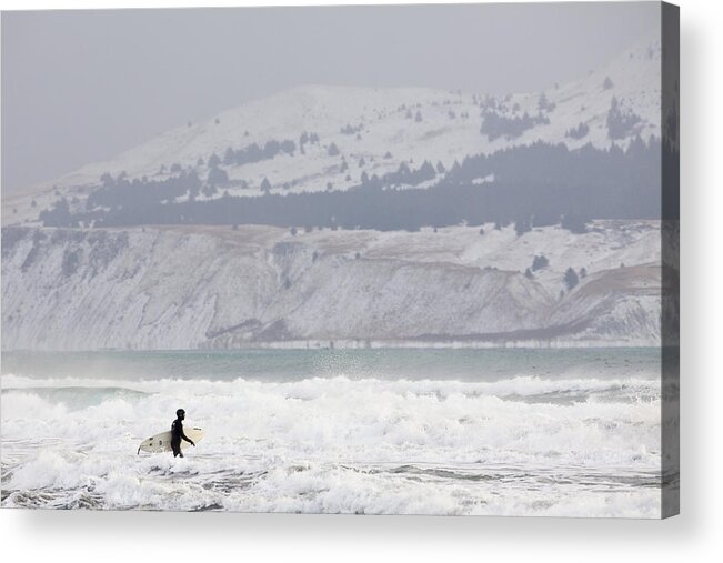 Alaska Acrylic Print featuring the photograph Into the Winter Surf by Tim Grams