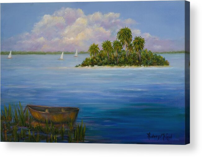 Small Hare Island In Winyah Bay Acrylic Print featuring the painting Island in the Bay by Audrey McLeod