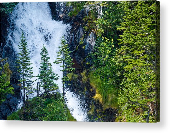 Alaska Acrylic Print featuring the photograph Island in the Cascade by Adam Pender