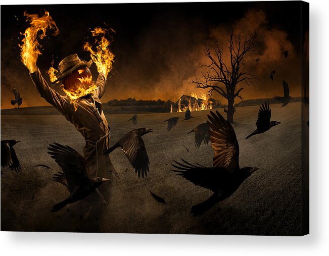 Halloween Acrylic Print featuring the photograph Jack-o\'-scarecrow by Christophe Kiciak