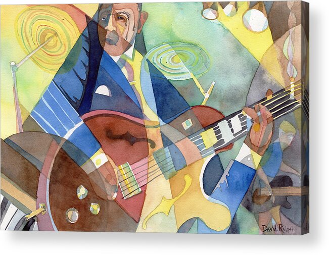 Music Acrylic Print featuring the painting Jazz Guitarist by David Ralph
