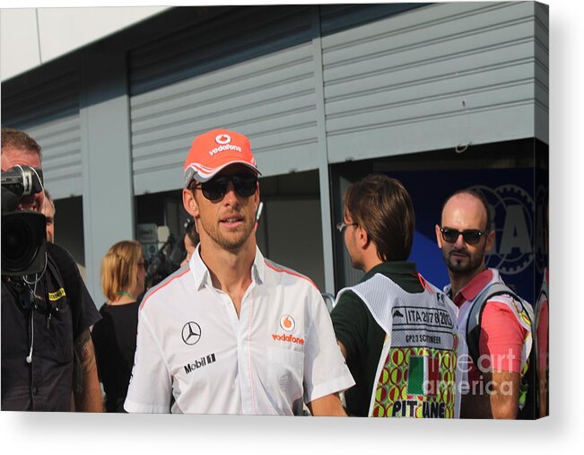 Jenson Acrylic Print featuring the photograph Jenson Button by David Grant