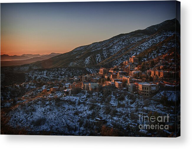 Sunrise Acrylic Print featuring the photograph Jerome Sunrise from Sunshine Hill by Ron Chilston