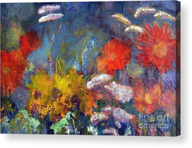 Flowers Acrylic Print featuring the painting Journey by Claire Bull