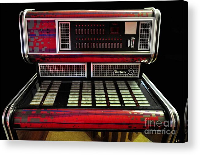 Jukebox - Wurlitzer X7 Acrylic Print featuring the photograph Jukebox - Wurlitzer X7 by Liane Wright