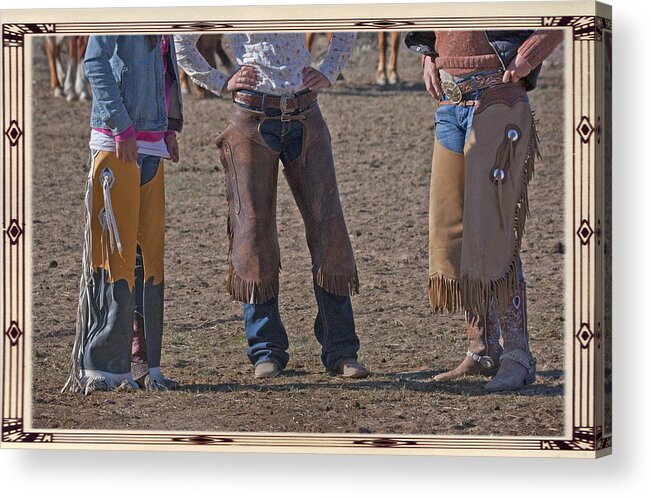 Chaps Acrylic Print featuring the photograph Just Talking by Judy Deist